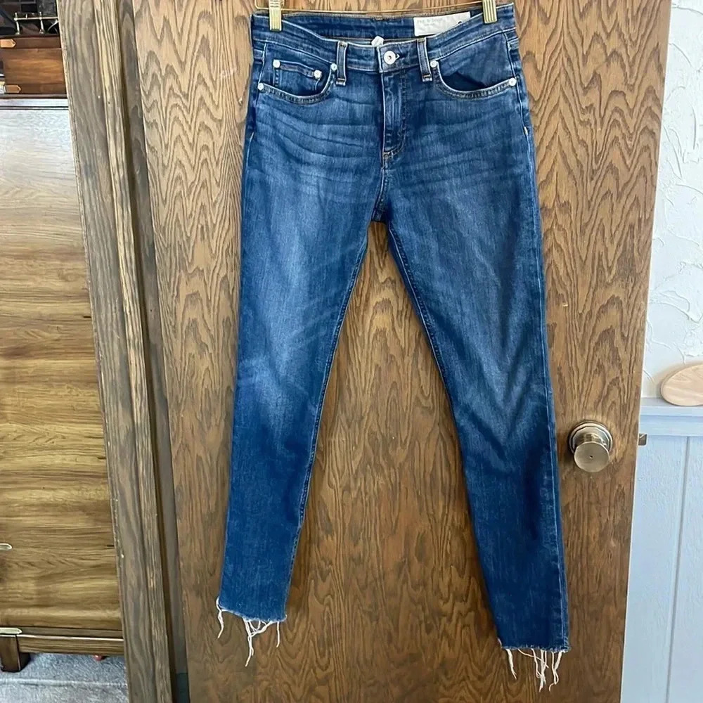 Rag & bone care mid rise skinny‎